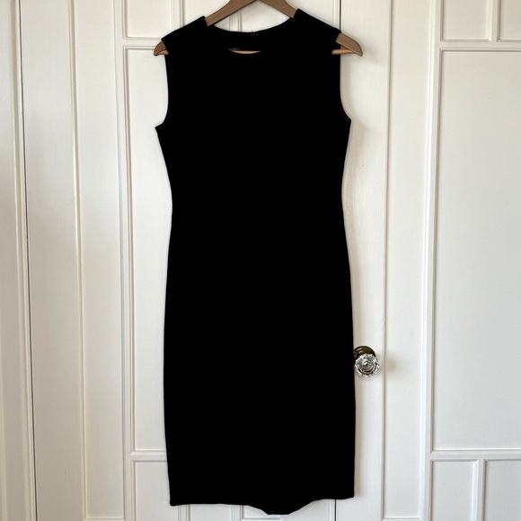 Designer FRANCO MIRABELLI CLASSIC LITTLE BLACK DRESS OFFICE EVENING SIZE 6 lined - Picture 3 of 11